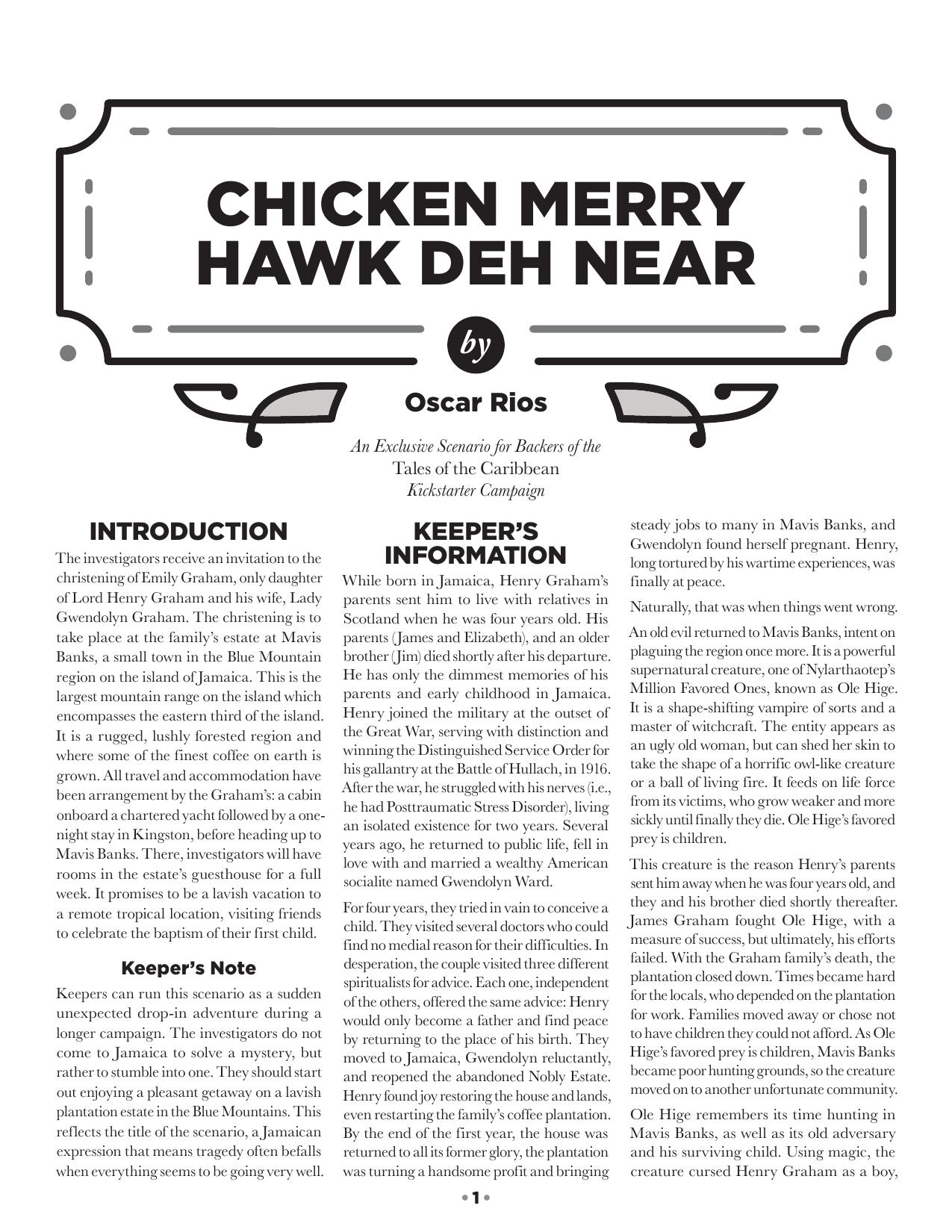 Call of Cthulhu - Tales of the Caribbean