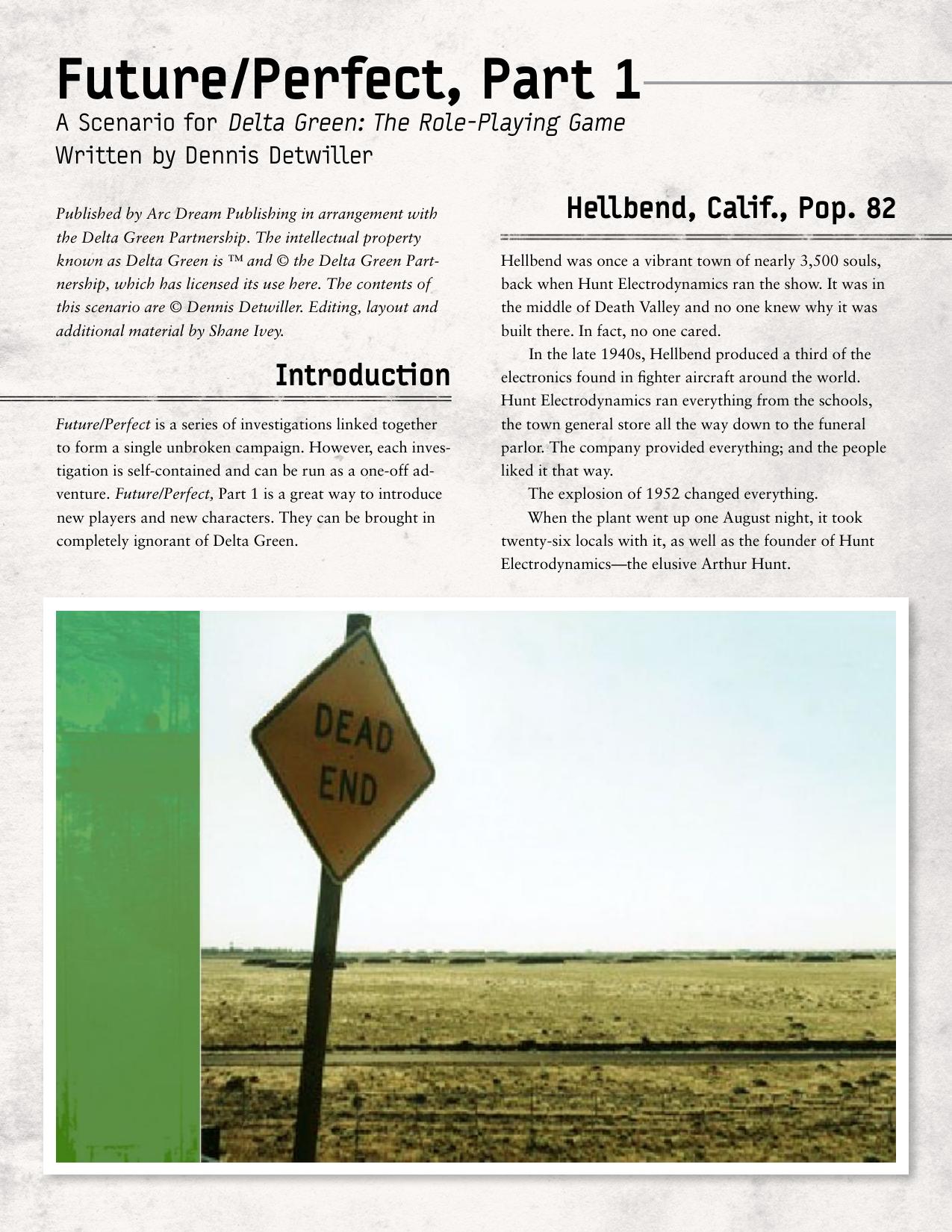 Delta Green RPG - Adv - Future Perfect