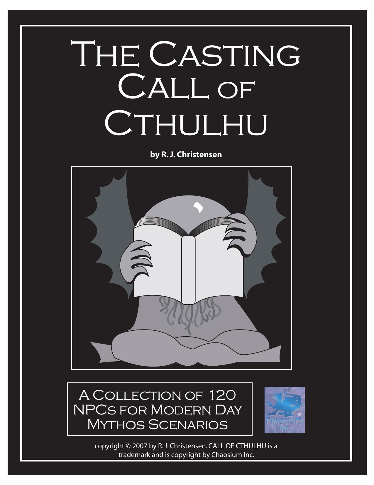Microsoft Word - CASTOFCTHULHU.doc
