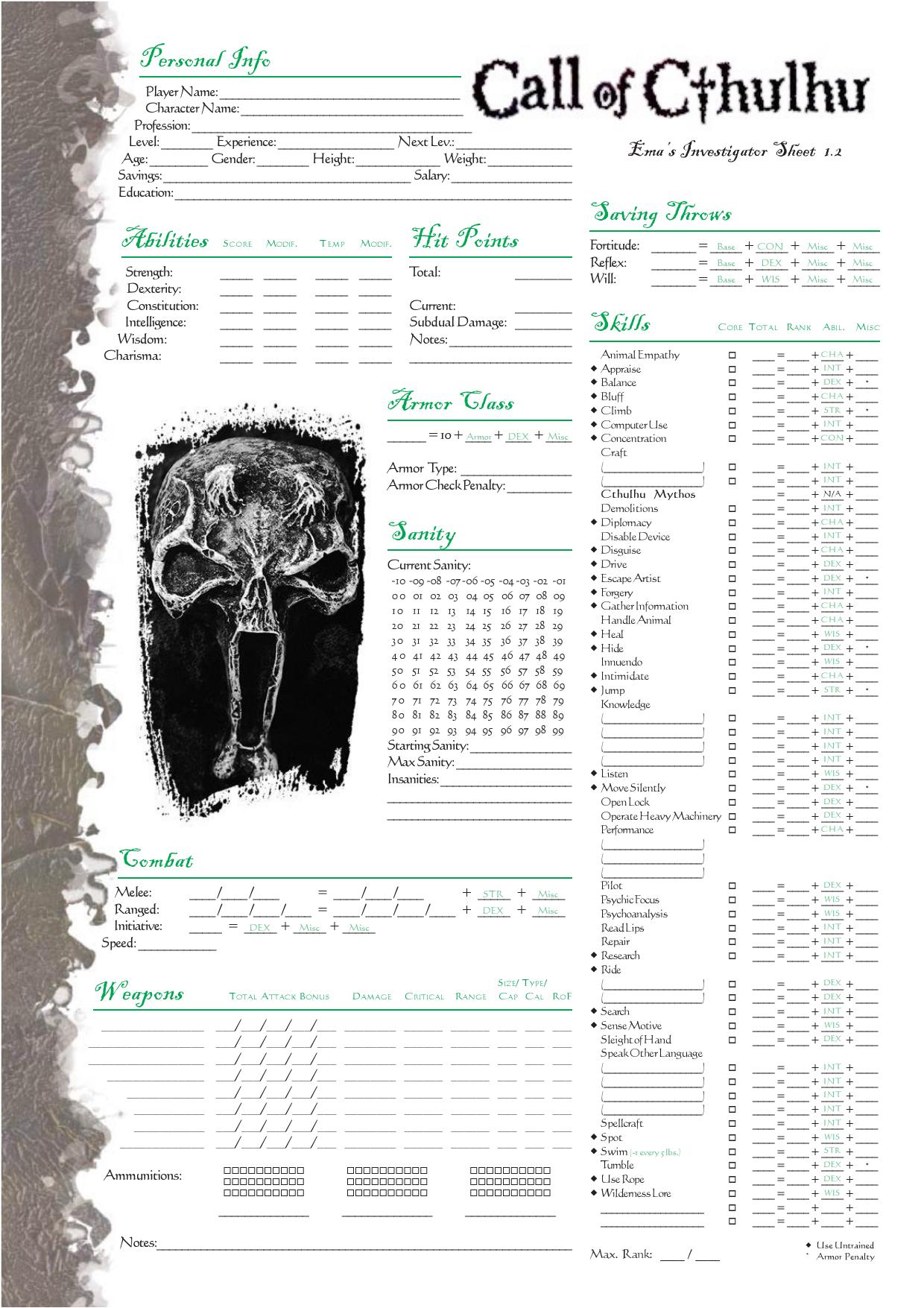 D&D 3rd Edition Character Sheet 2.9