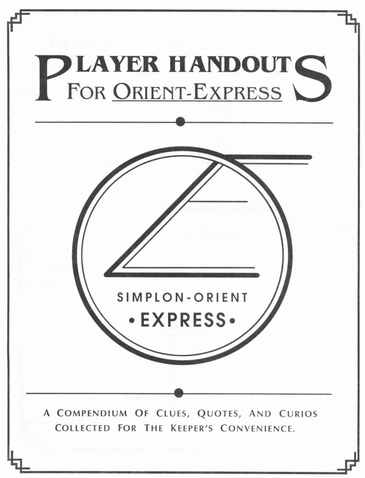 CoC Horror on the Orient Express