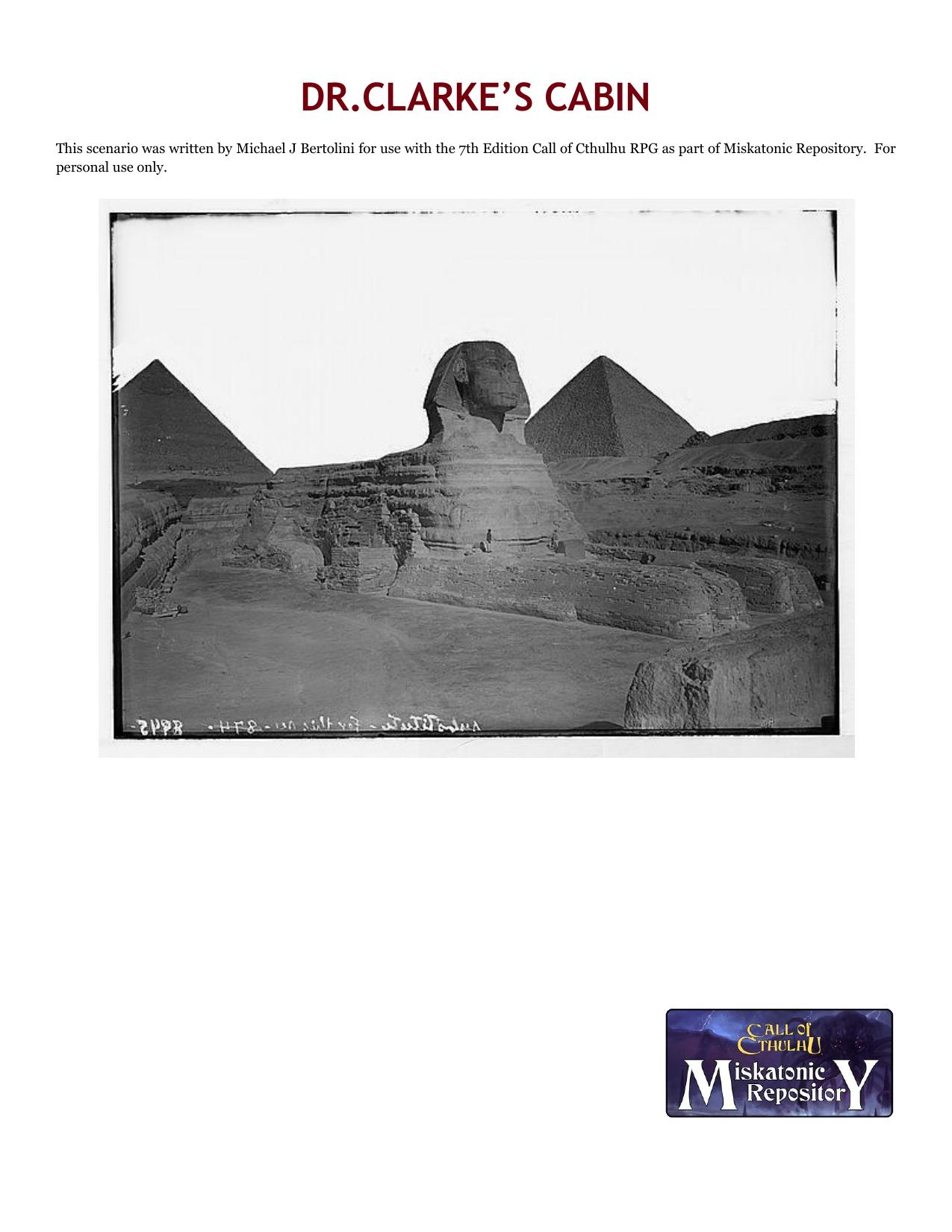 CoC - Miskatonic Repository