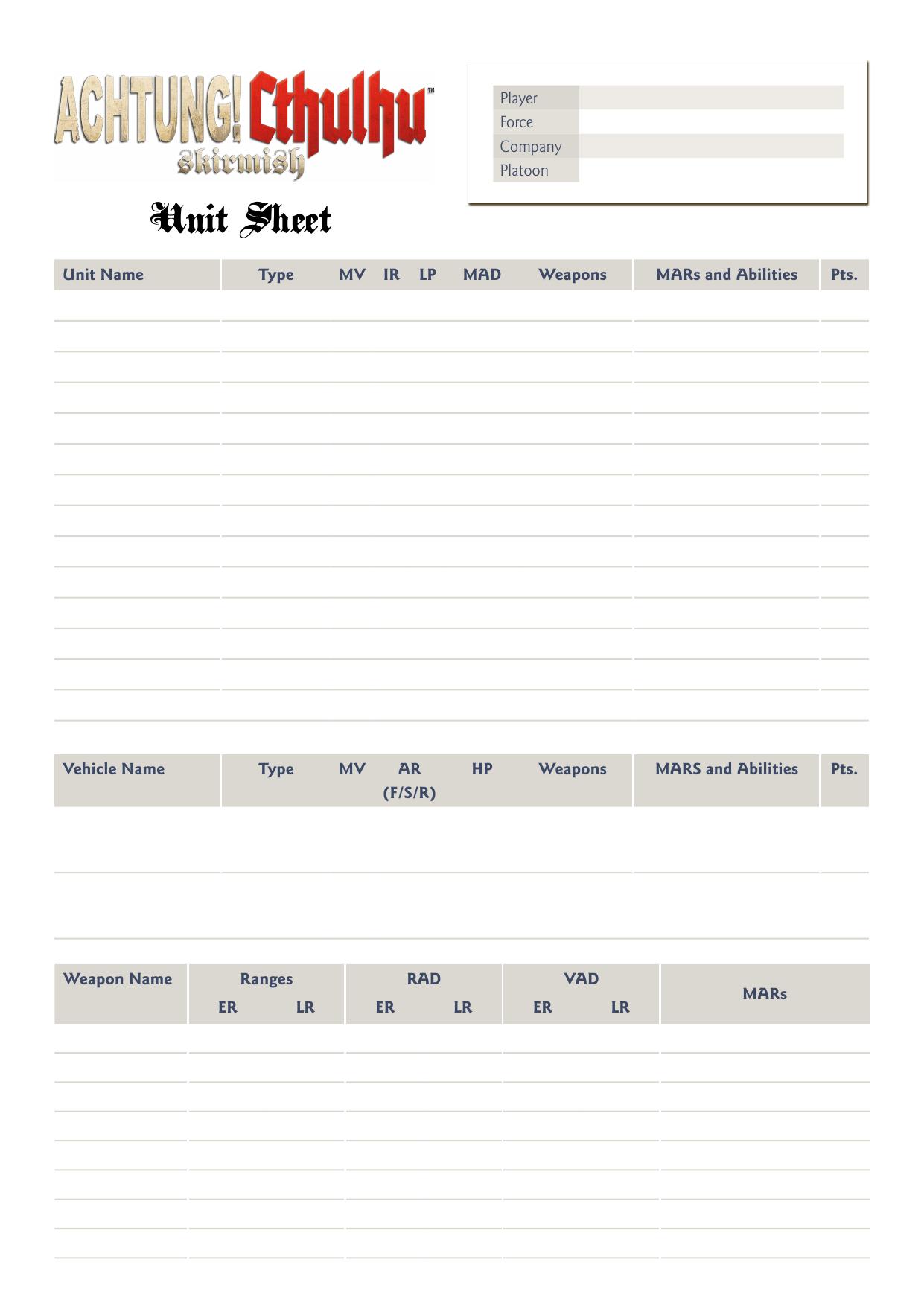 Achtung! Cthulhu Skirmish