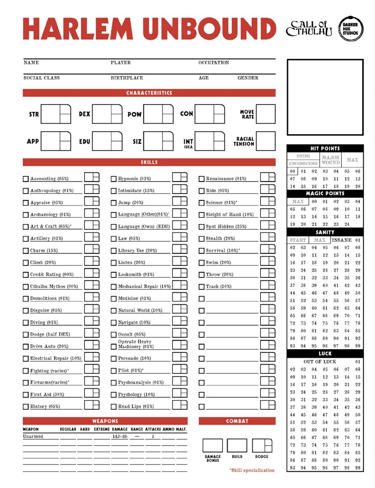 Call of Cthulhu - Harlem Unbound
