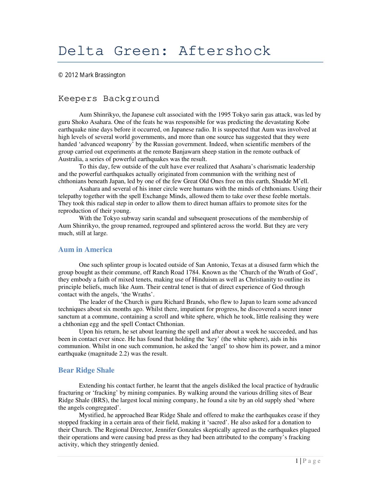 CoC - Delta Green - Adv