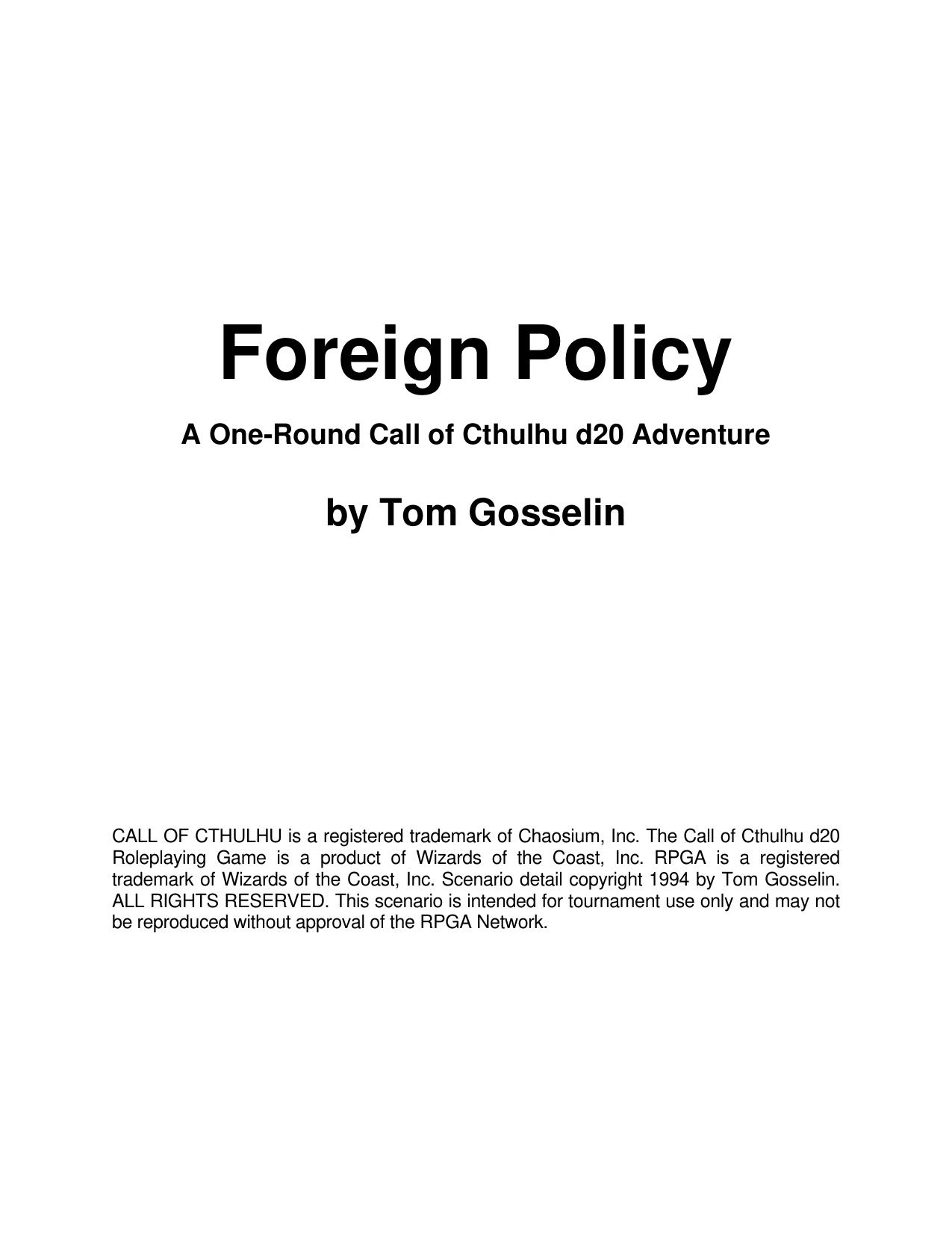 Foreign Policy