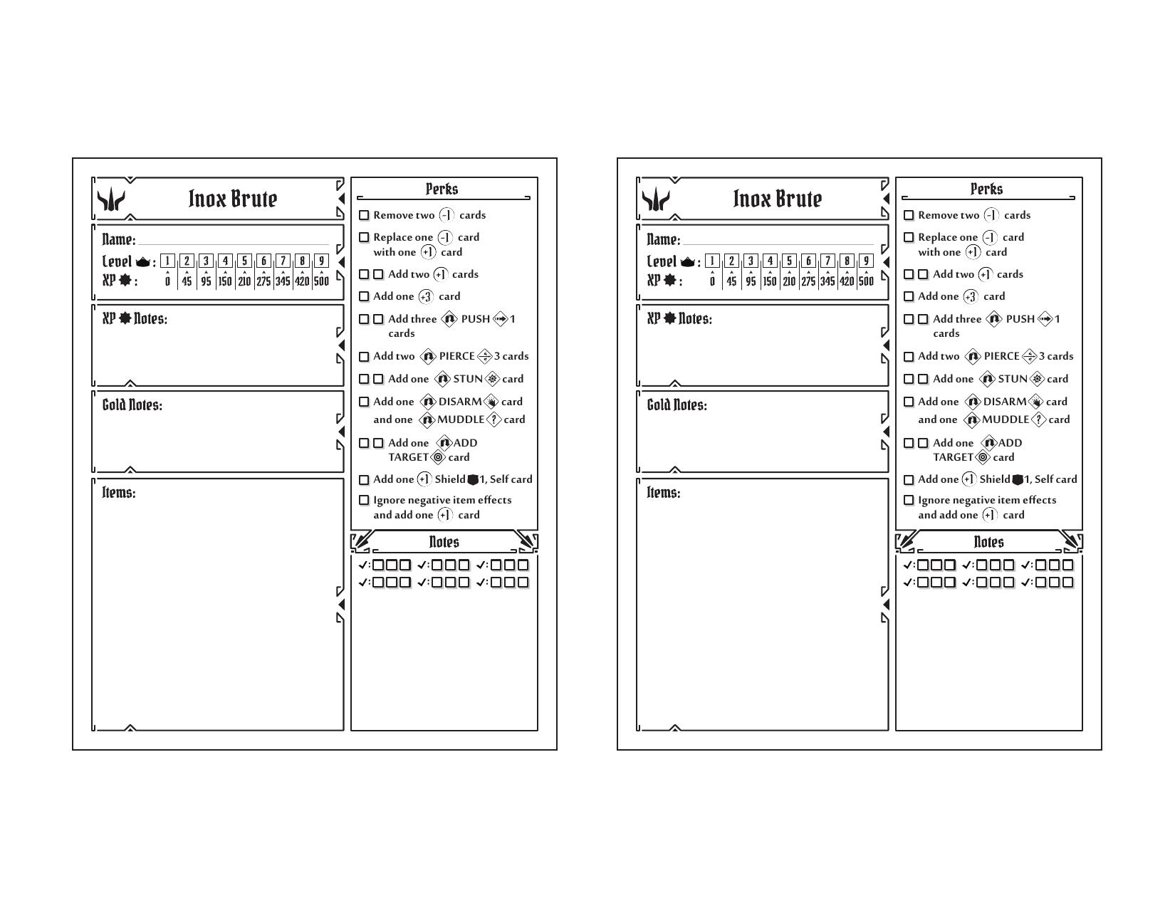 Character Sheets