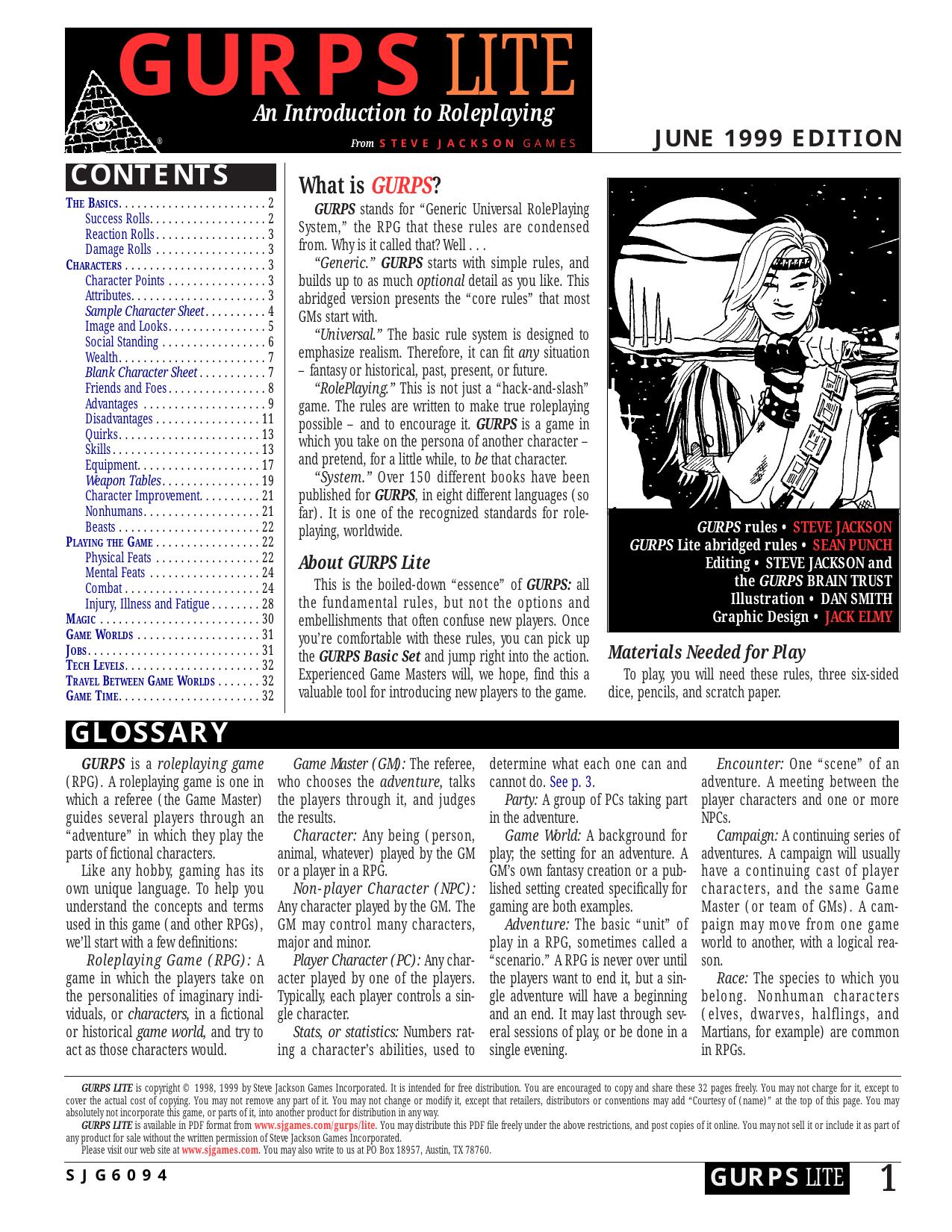 GURPS Lite - June 1999 Edition