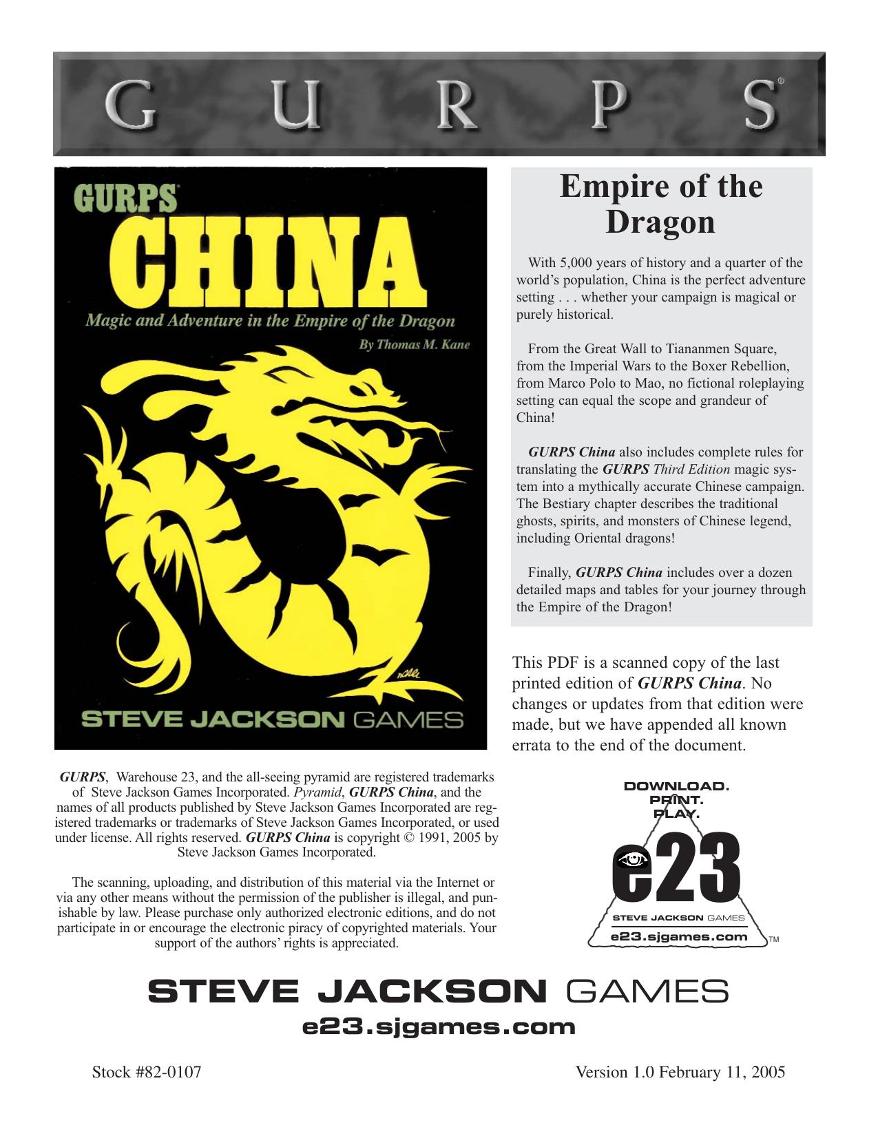 GURPS China